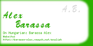 alex barassa business card